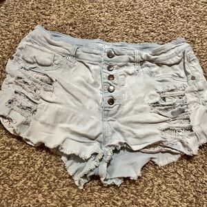 Mossimo Supply Co Blue Jean Shorts with Distressed Hem